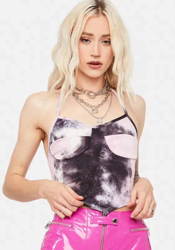 Take The Lead Tie Dye Bustier Top sold by Dolls Kill