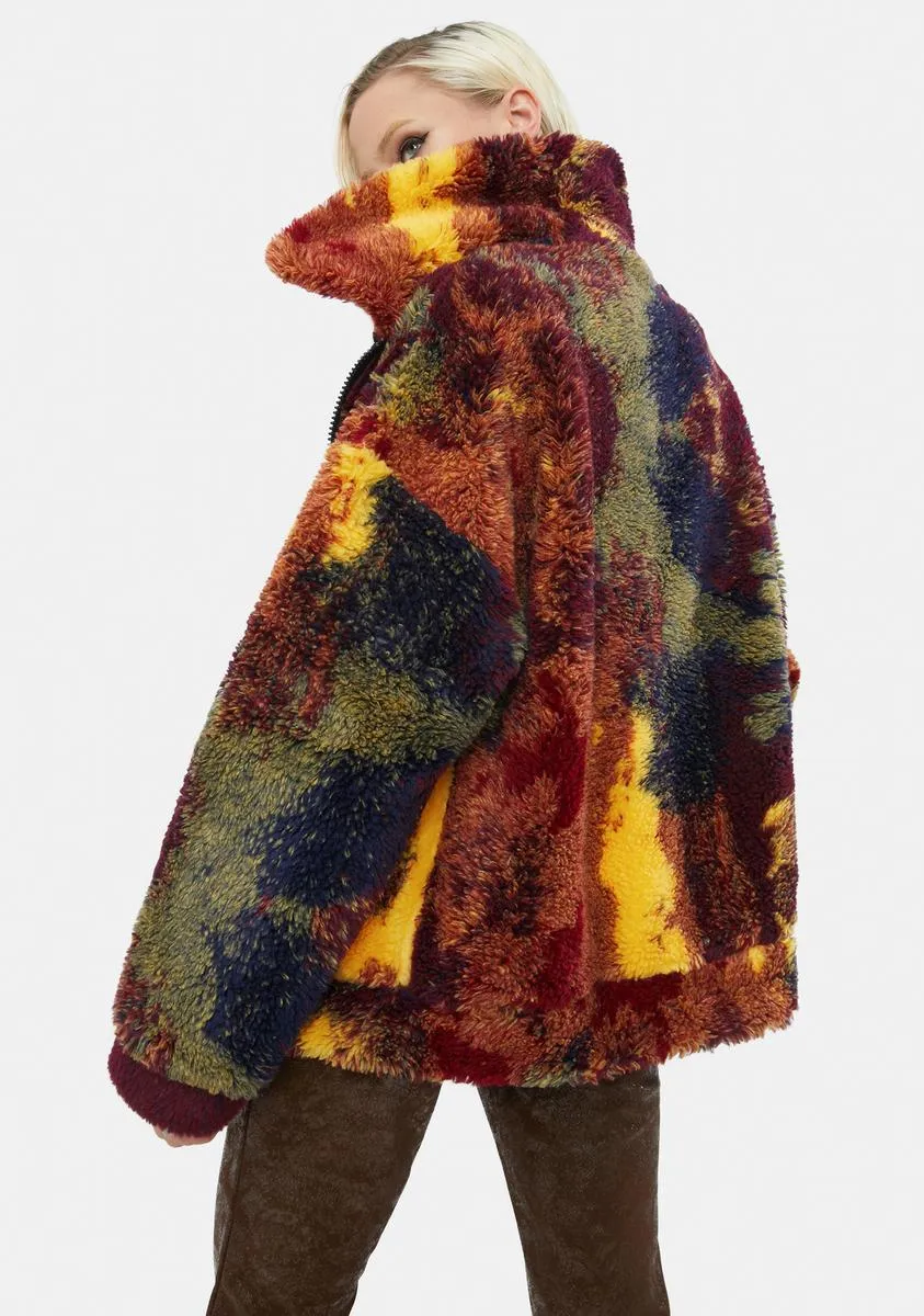 Autumnal Rainbow Fleece Borg Jacket sold by Dolls Kill product image thumbnail 4