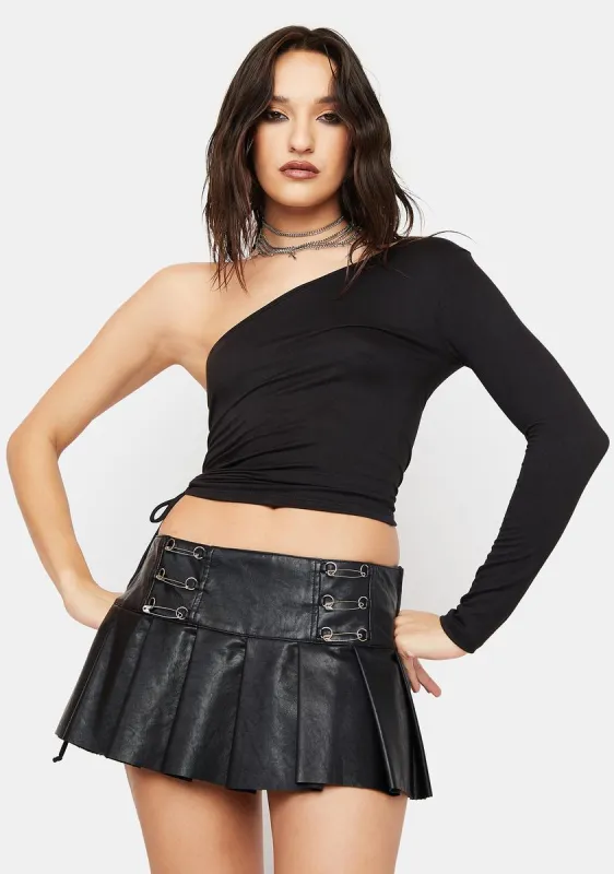 Wait Awhile Asymmetrical Top sold by Dolls Kill