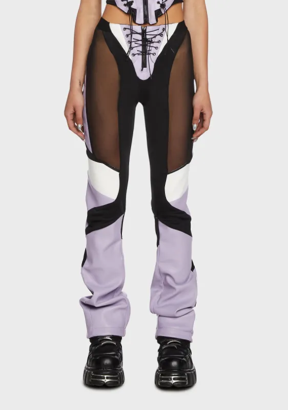 x Dolls Kill Moto Mesh Pants - Purple sold by Dolls Kill