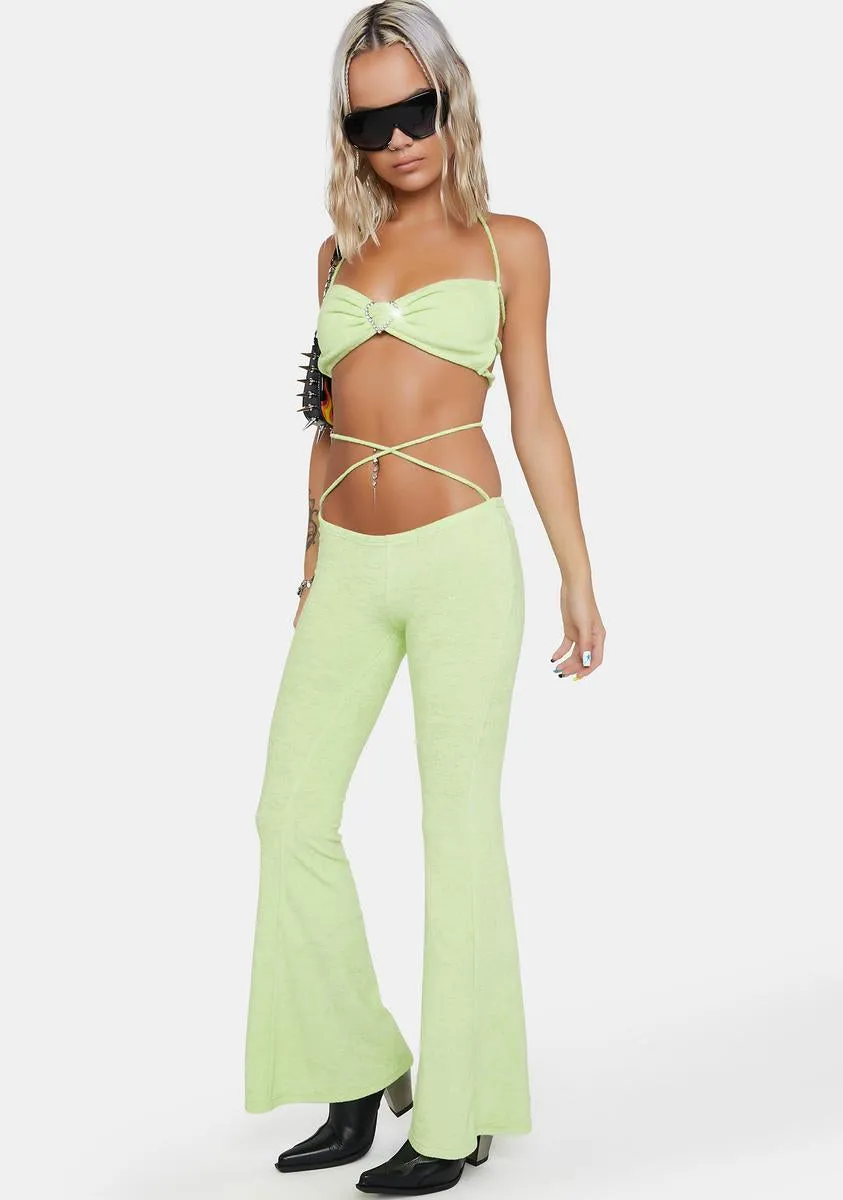 Lime Locked-Up Heart Terry Pants Set sold by Dolls Kill product image thumbnail 3