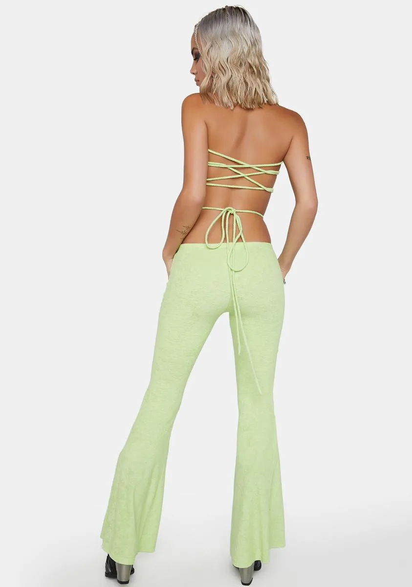 Lime Locked-Up Heart Terry Pants Set sold by Dolls Kill product image thumbnail 4