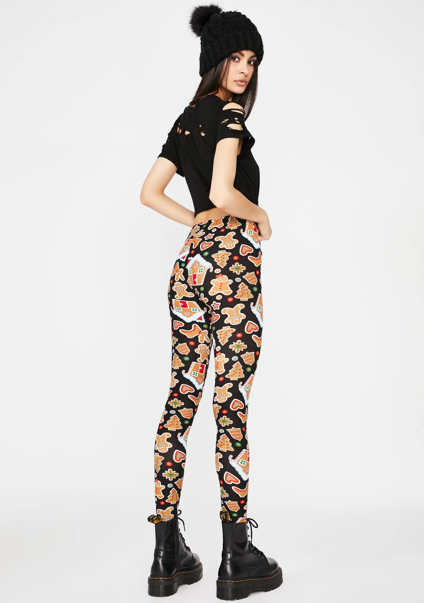 Gingerbread Dreams Printed Leggings sold by Dolls Kill product image thumbnail 4