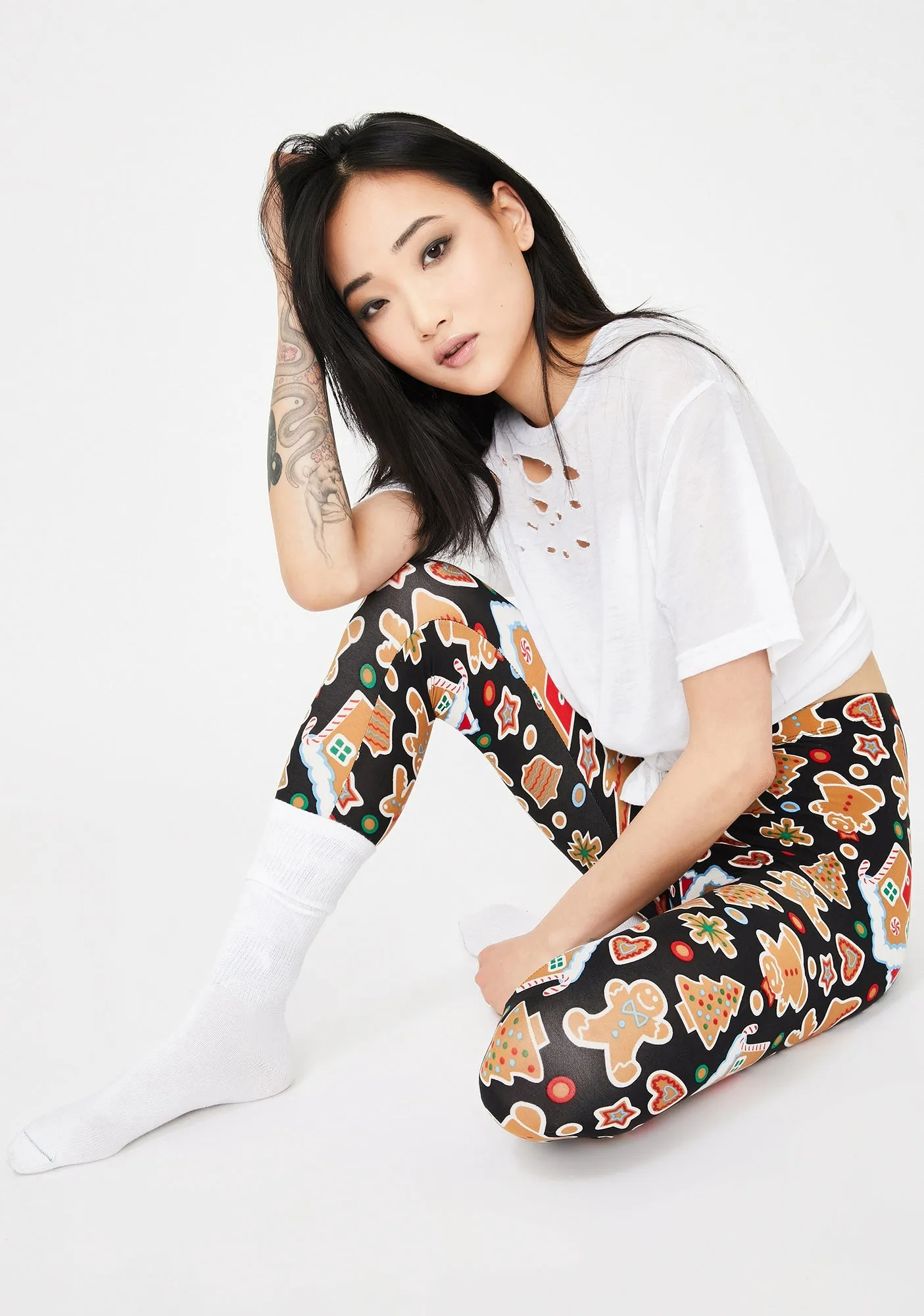 Gingerbread Dreams Printed Leggings sold by Dolls Kill product image thumbnail 5