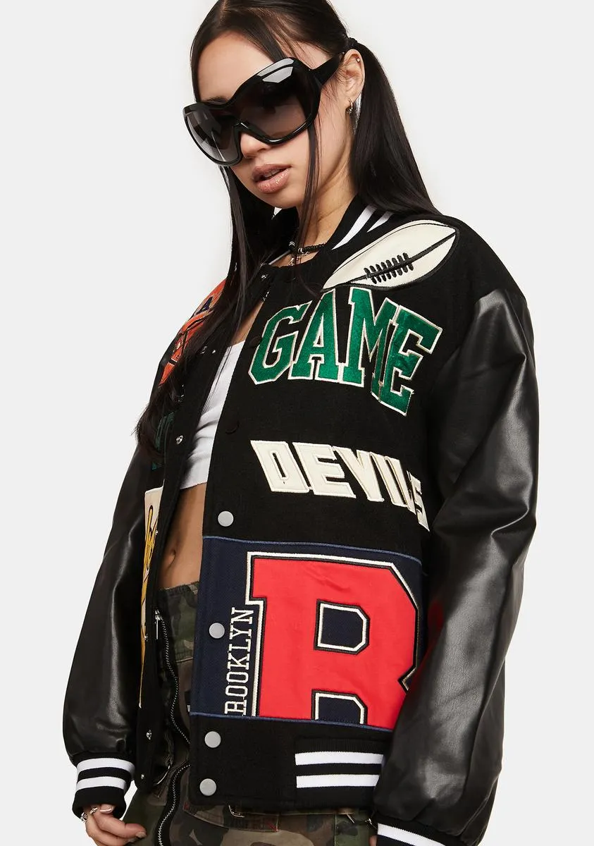 PU Team Baseball Jacket sold by Dolls Kill product image thumbnail 2