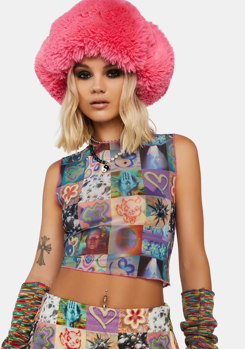 Flashback Mesh Crop Top sold by Dolls Kill