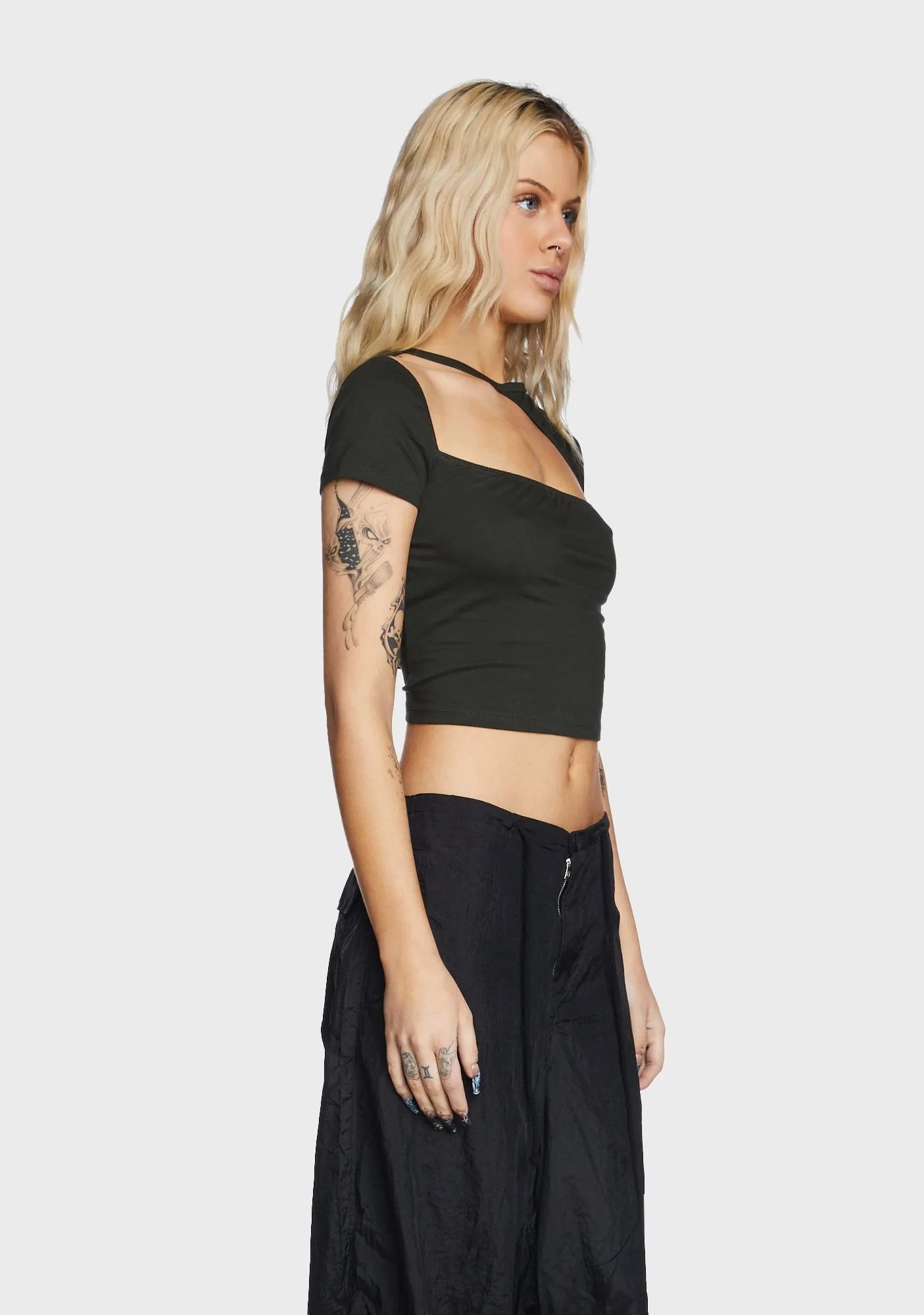 Desiree Crop Top - Black Forest sold by Dolls Kill product image thumbnail 3