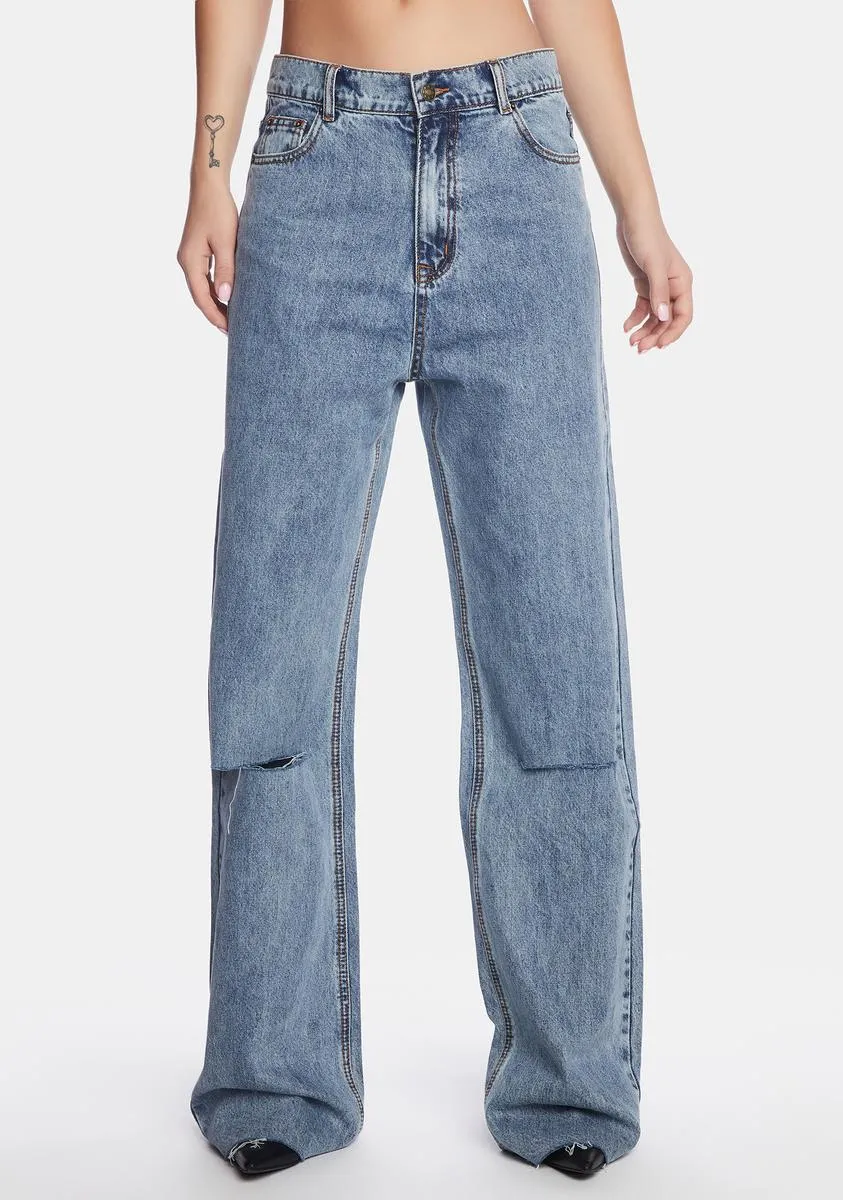 True Romance Wide Leg Jeans sold by Dolls Kill