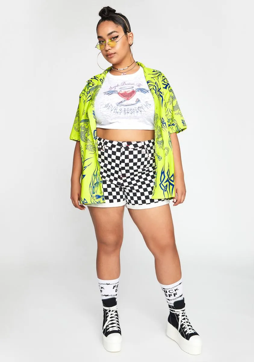 Plus Skull Dragon Button Up Shirt sold by Dolls Kill product image thumbnail 3