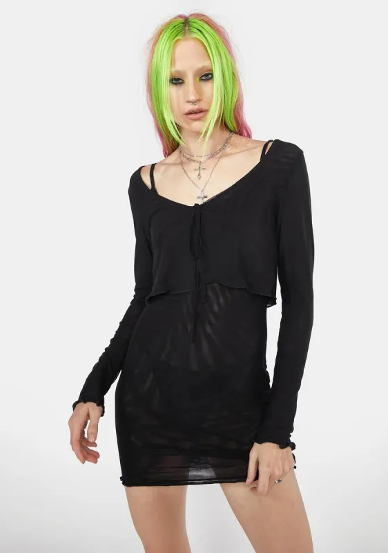 Late Sunset Hues Mesh Cardigan Dress sold by Dolls Kill
