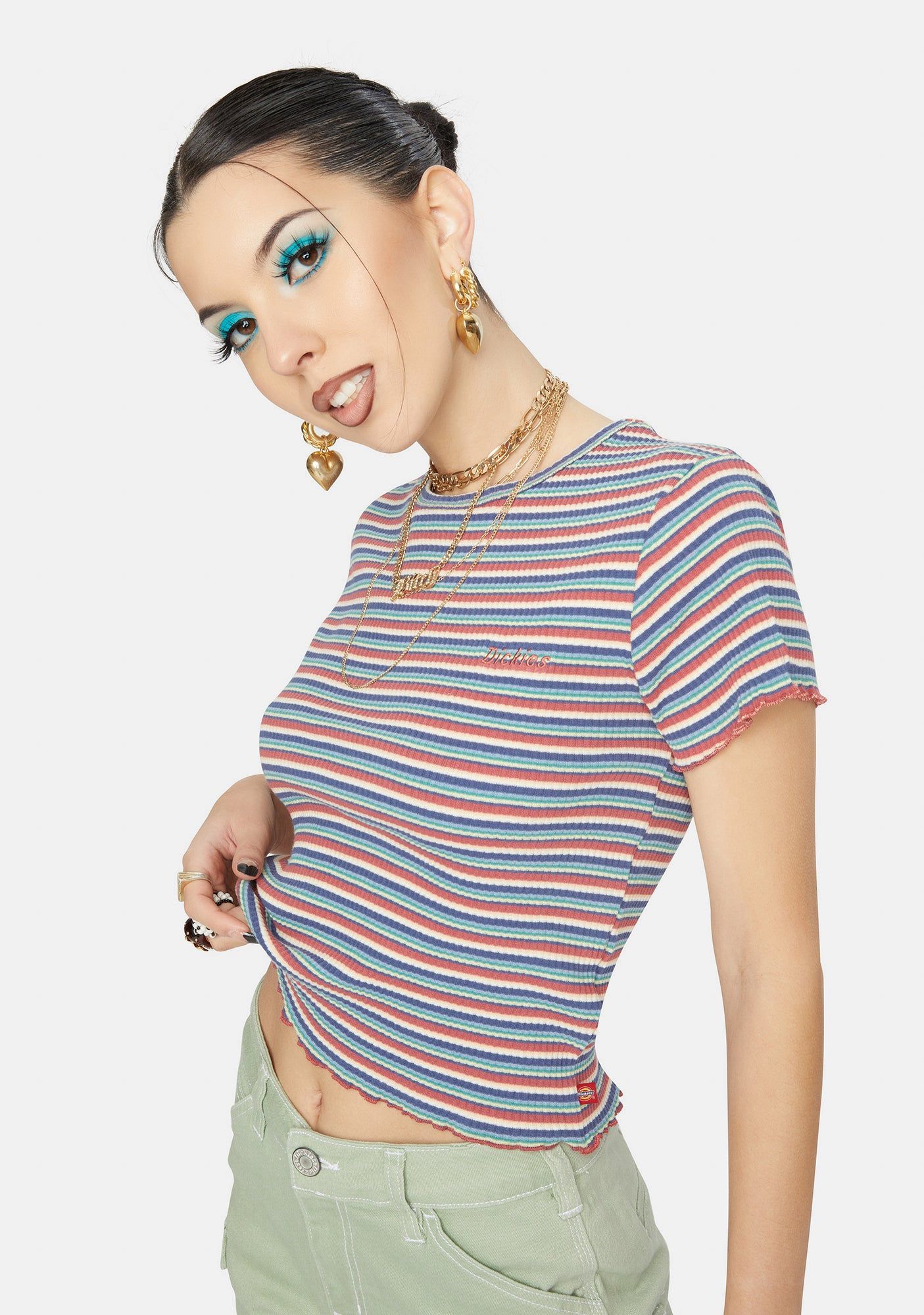 Multi Stripe Baby Tee sold by Dolls Kill product image thumbnail 2