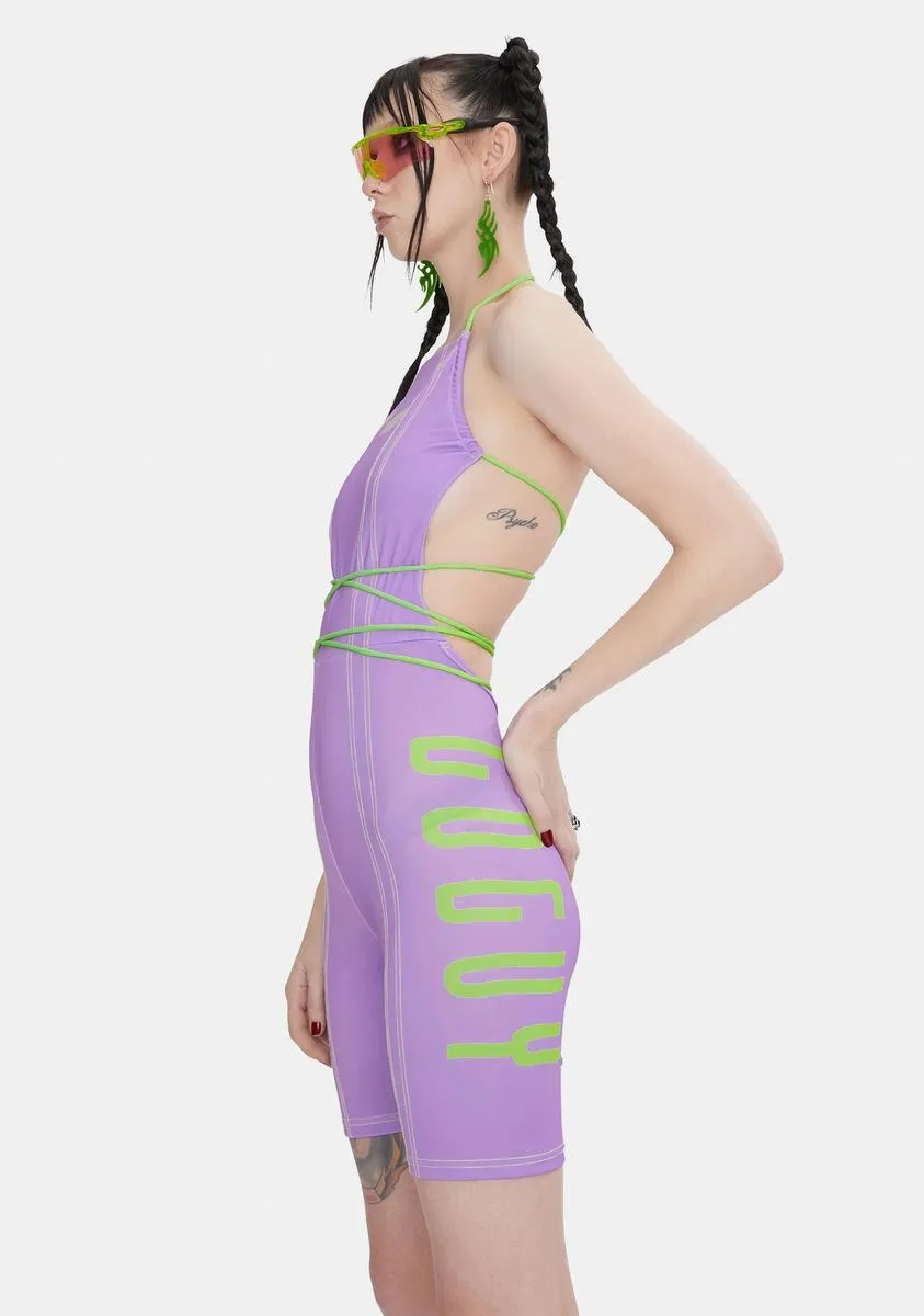 Lilac Strappy Unitard sold by Dolls Kill product image thumbnail 2