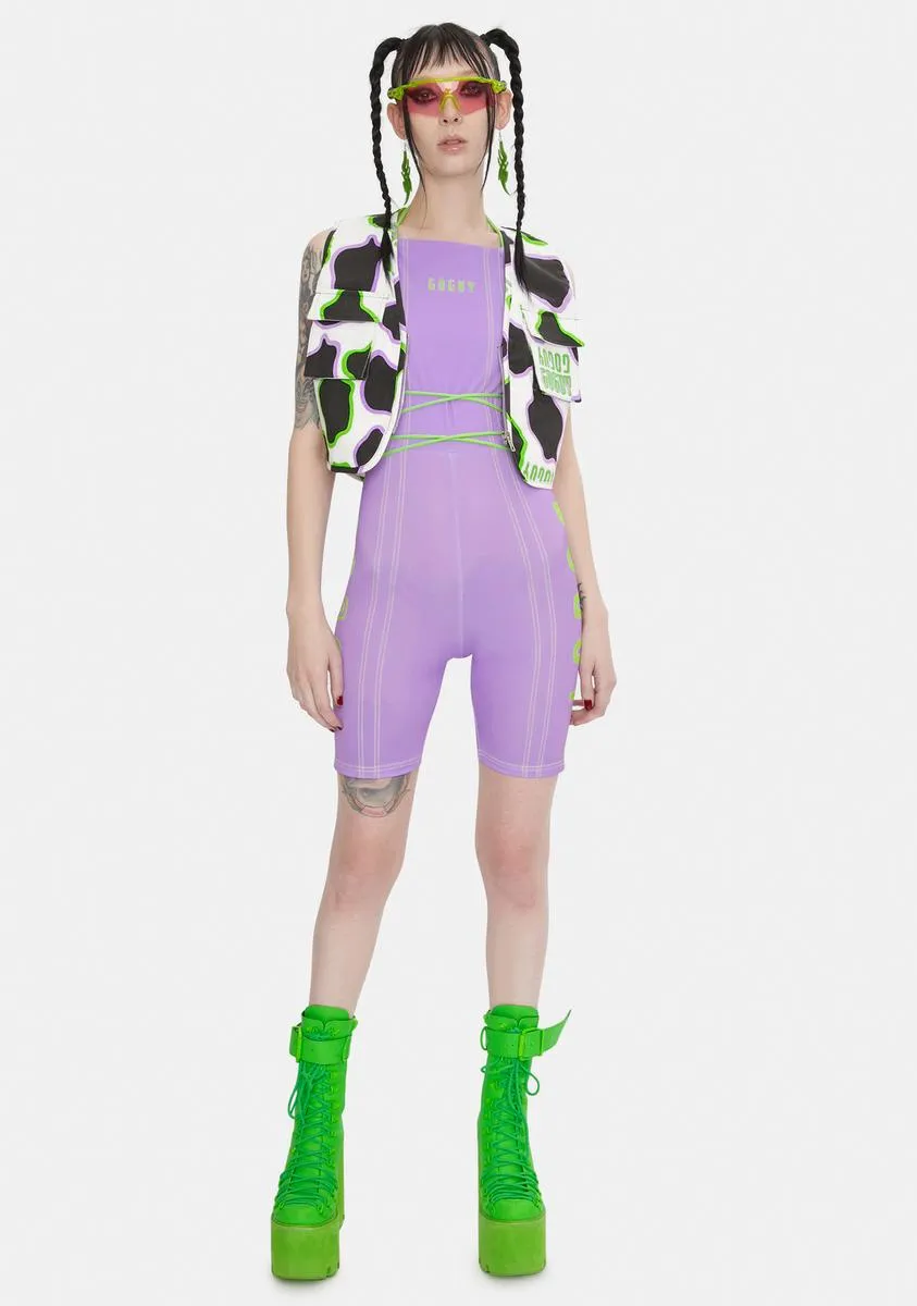 Lilac Strappy Unitard sold by Dolls Kill product image thumbnail 3
