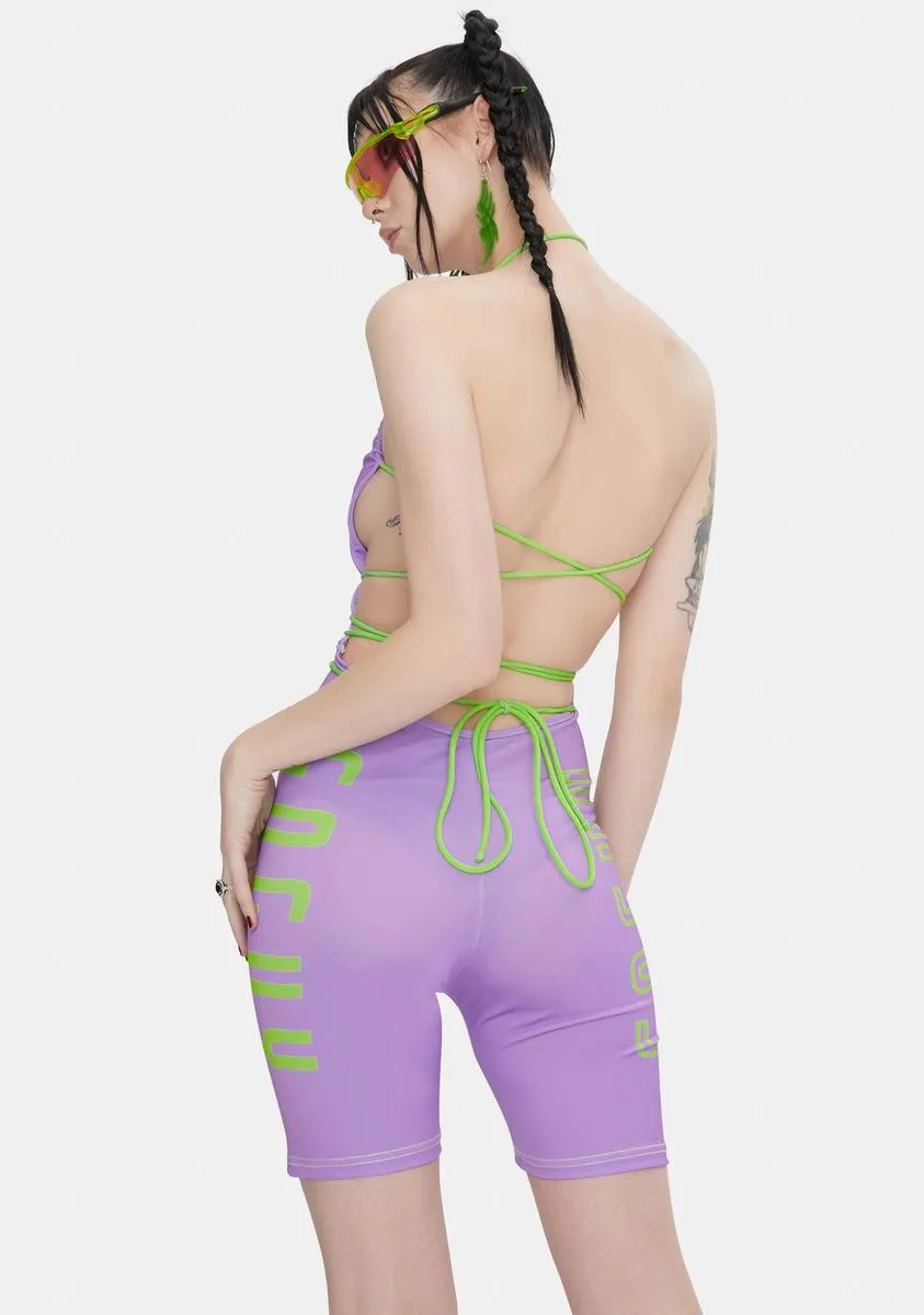 Lilac Strappy Unitard sold by Dolls Kill product image thumbnail 4