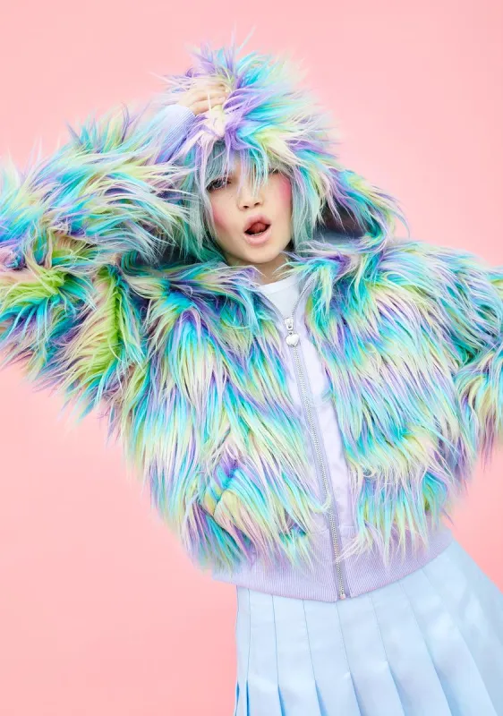 Pixie Garden Faux Fur Jacket sold by Dolls Kill