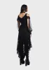 Gothic Off Shoulder Irregular Lace Dress sold by Dolls Kill