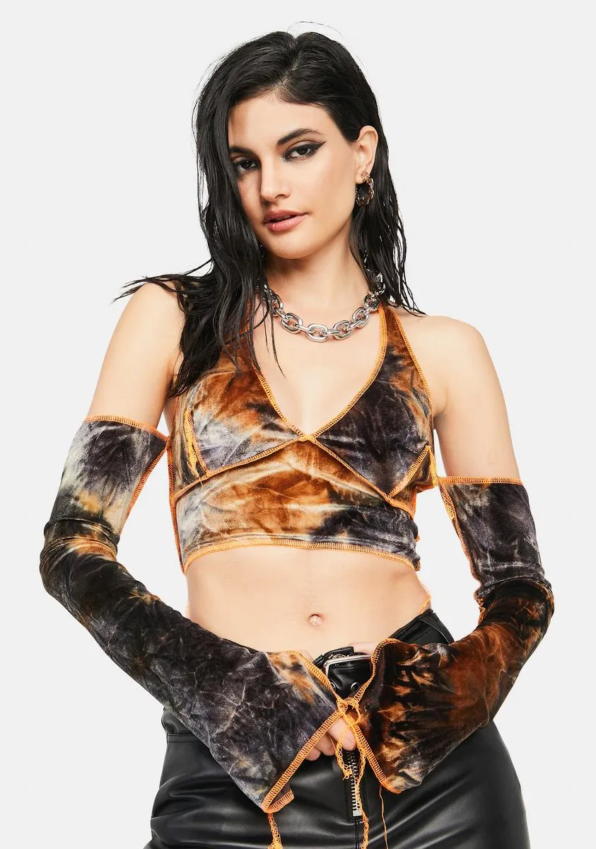 Fierce Encounter Tie Dye Halter Top sold by Dolls Kill
