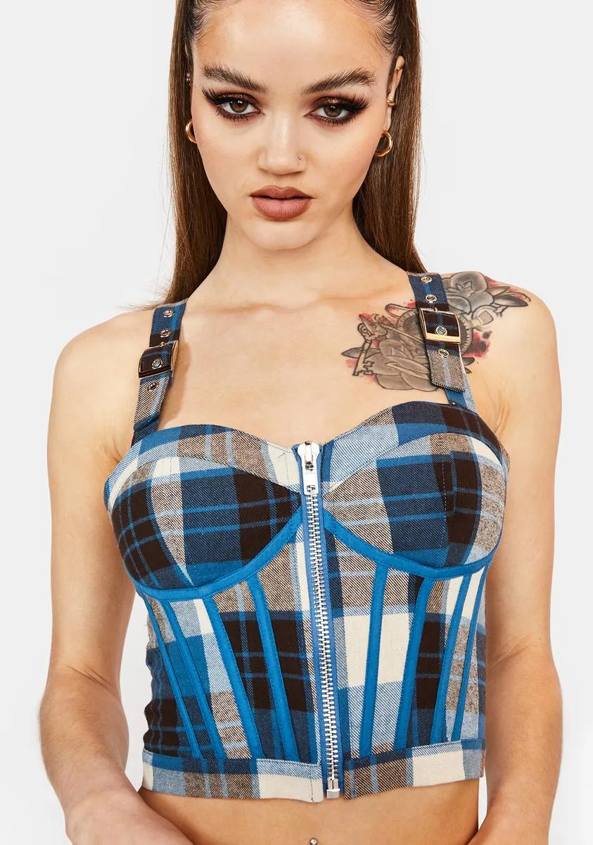 Eff Academia Plaid Corset Top sold by Dolls Kill