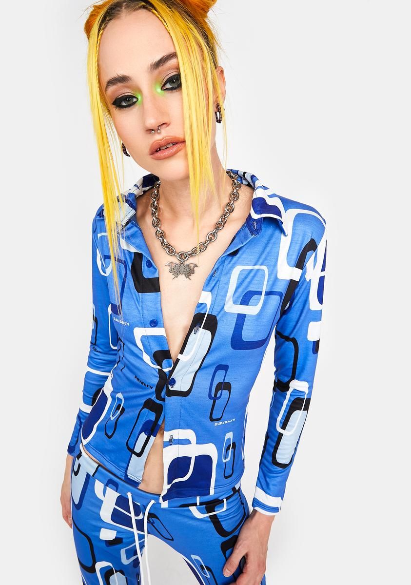 Blue Telly Shirt sold by Dolls Kill