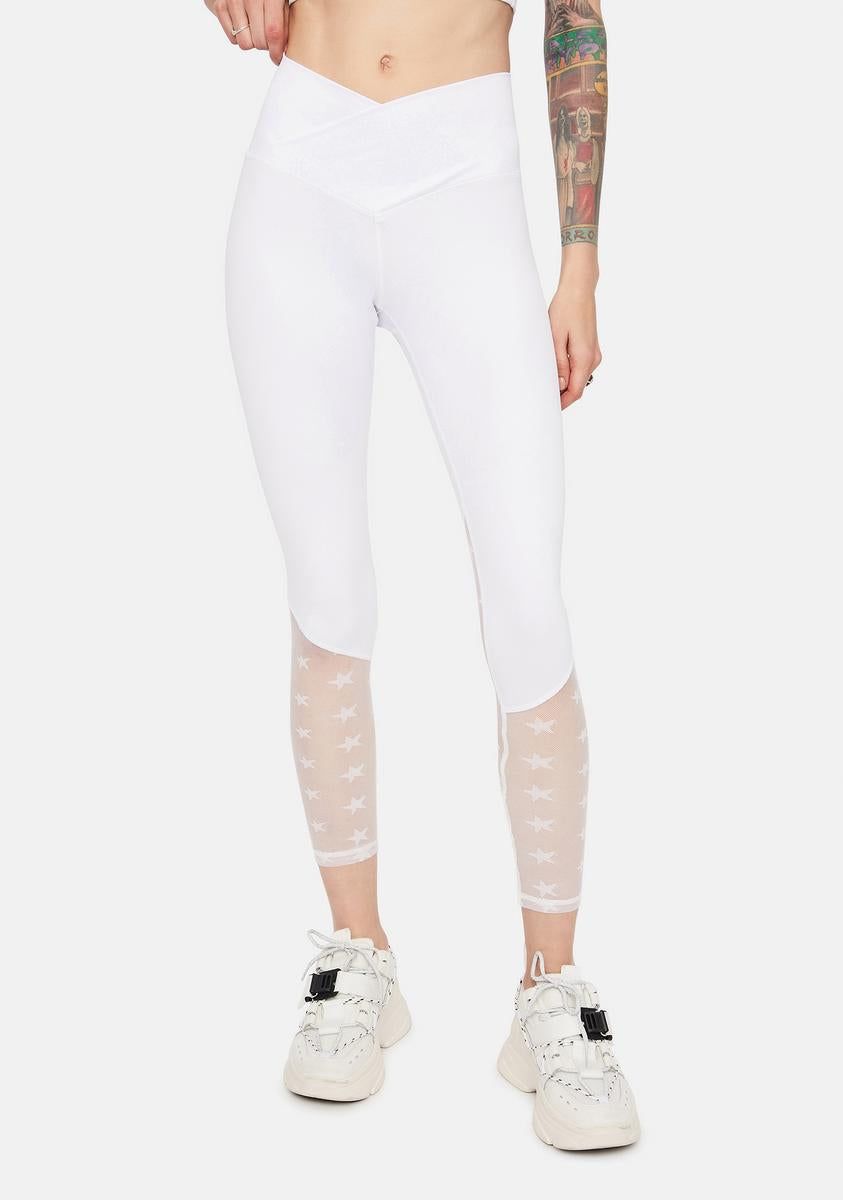 Ivory Star Playa Sporty Leggings sold by Dolls Kill