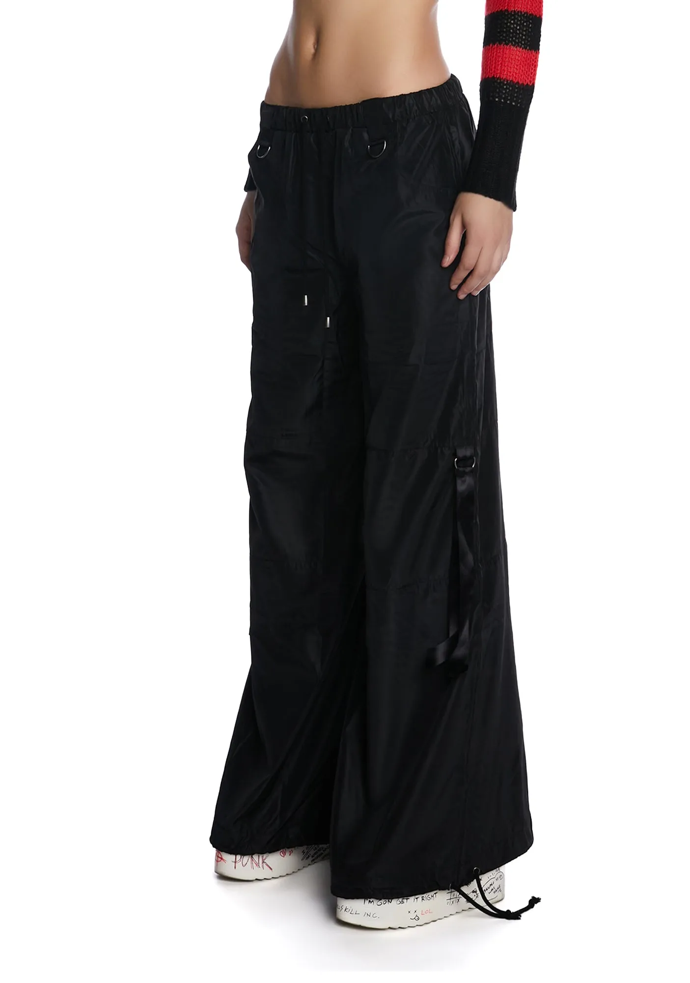 Punk Cred Wide Leg Pants - Black sold by Dolls Kill product image thumbnail 3