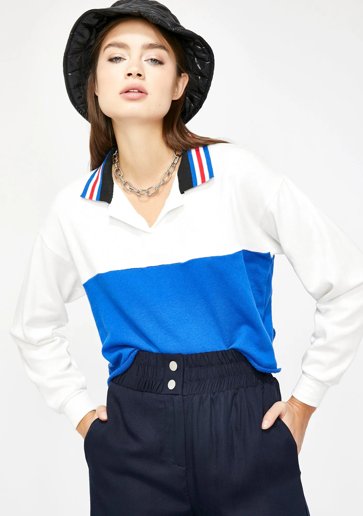 Alina Colorblock Polo Shirt sold by Dolls Kill