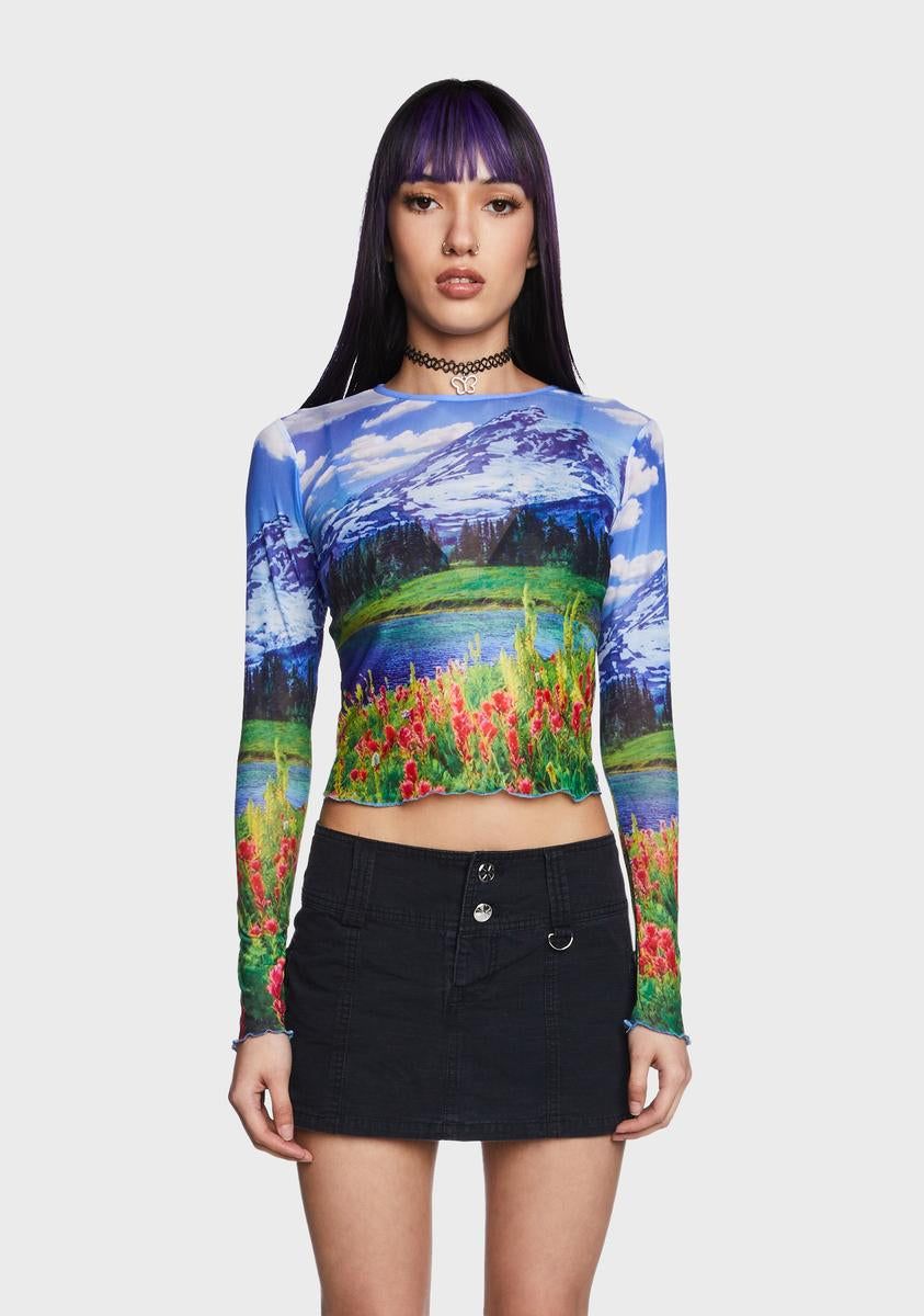Picture Perfect Mesh Top sold by Dolls Kill