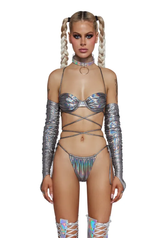 Radiant Mirage Lingerie And Arm Warmers Set sold by Dolls Kill