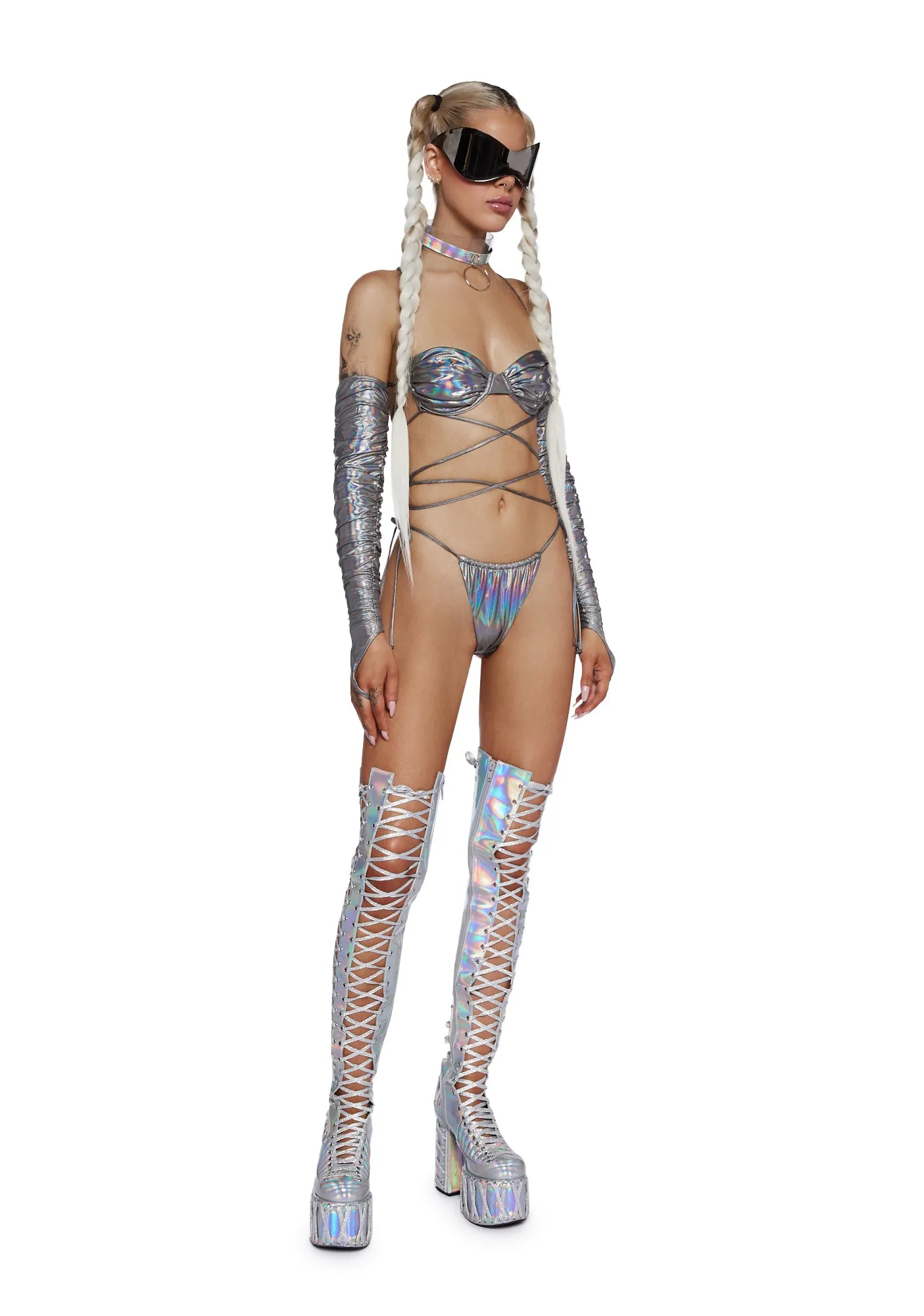 Radiant Mirage Lingerie And Arm Warmers Set sold by Dolls Kill product image thumbnail 2
