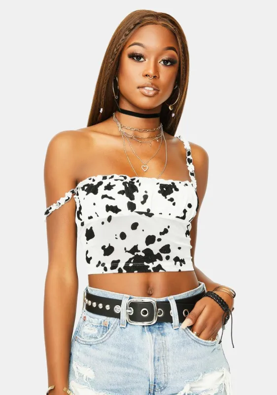Cow Print Delora Cami Top sold by Dolls Kill
