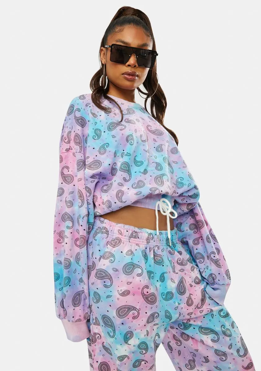Got A Feelin' Tie Dye Paisley Sweatshirt sold by Dolls Kill product image thumbnail 2