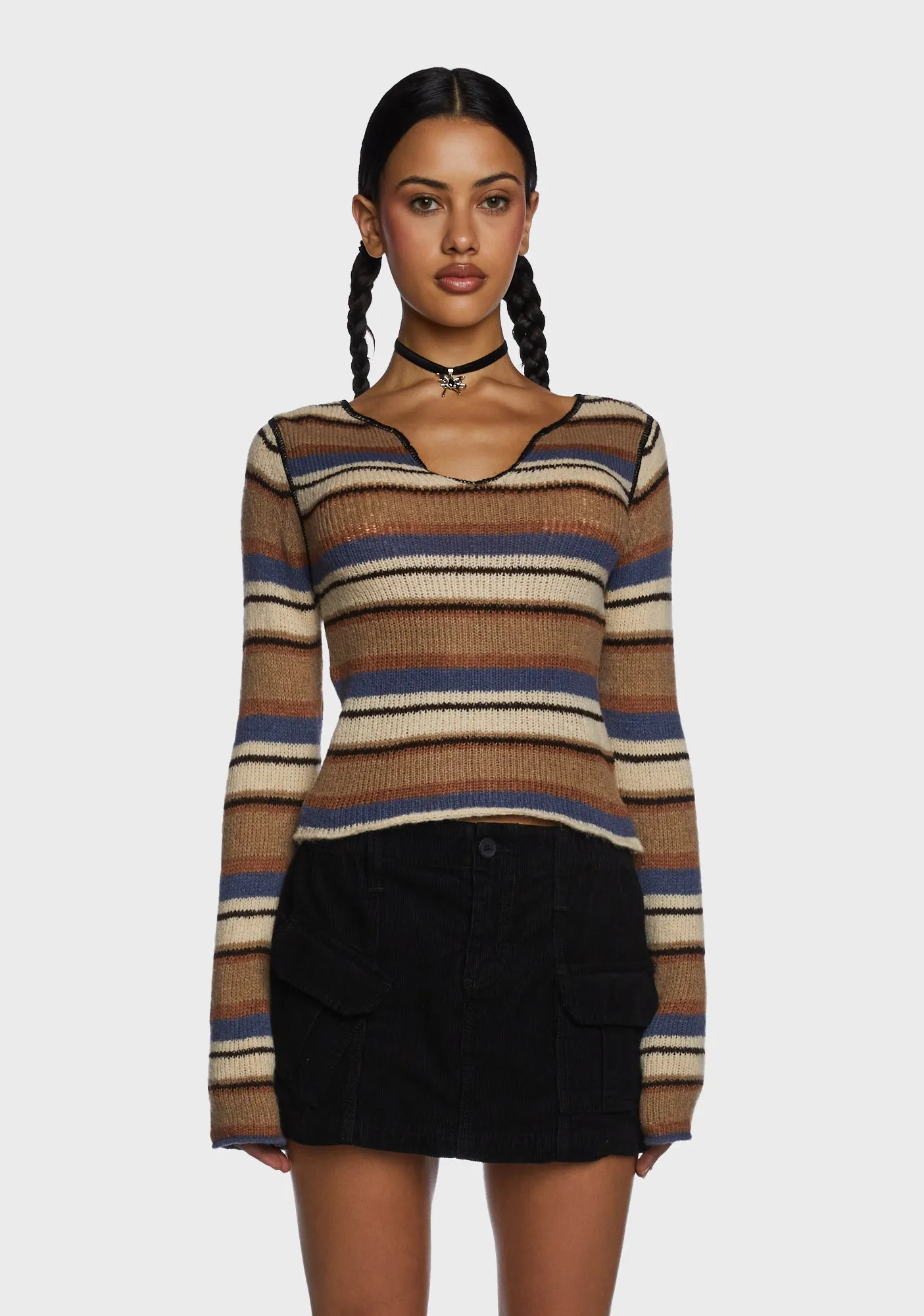 Flute Sleeve Knit Jumper sold by Dolls Kill