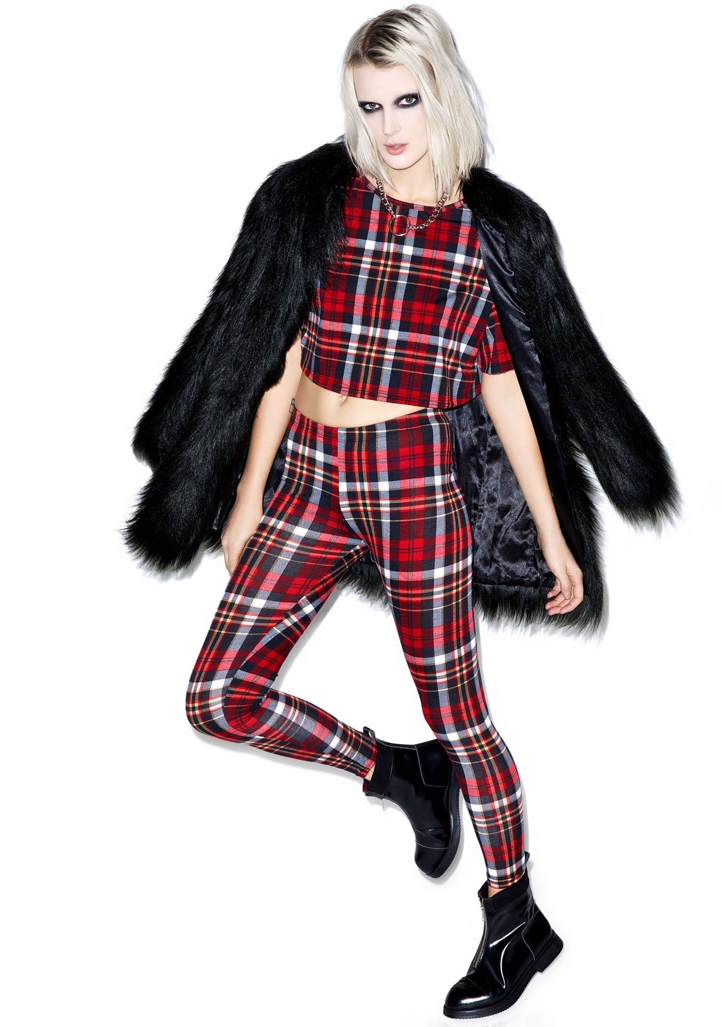 Plaid Gurl Club Legging sold by Dolls Kill product image thumbnail 4