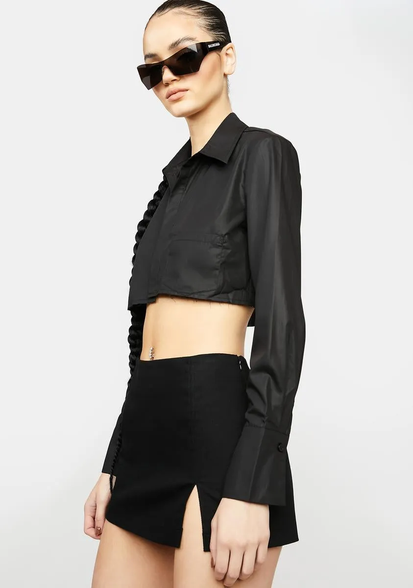 Noir In The Building Cropped Shirt sold by Dolls Kill product image thumbnail 2