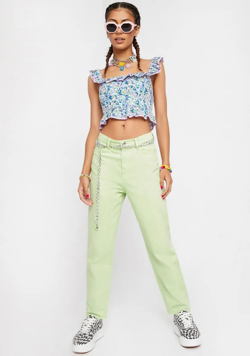 Smocked Ditsy Crop Top sold by Dolls Kill product image thumbnail 3