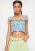 Smocked Ditsy Crop Top sold by Dolls Kill