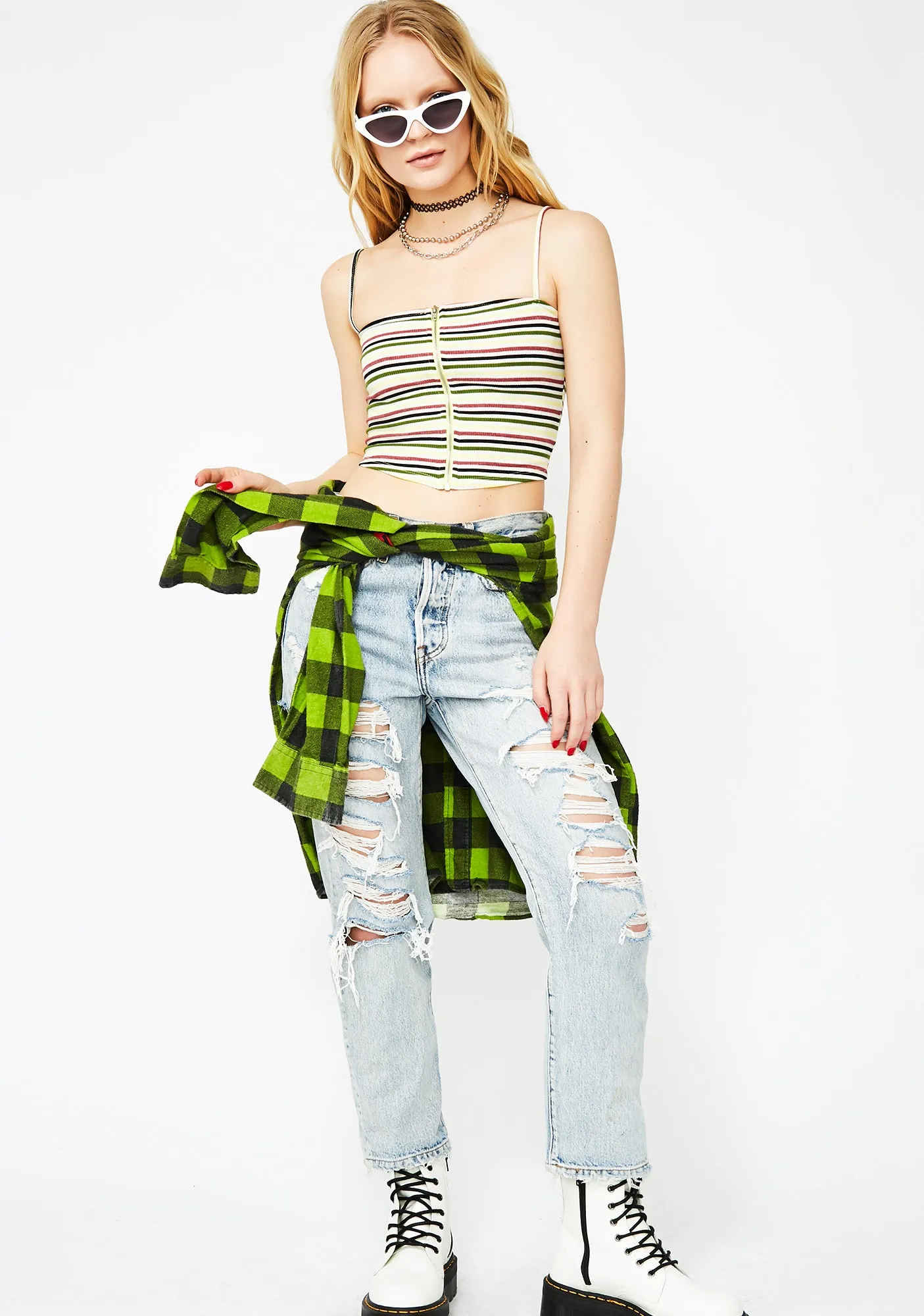 Kush Weak Talk Striped Tank sold by Dolls Kill product image thumbnail 3