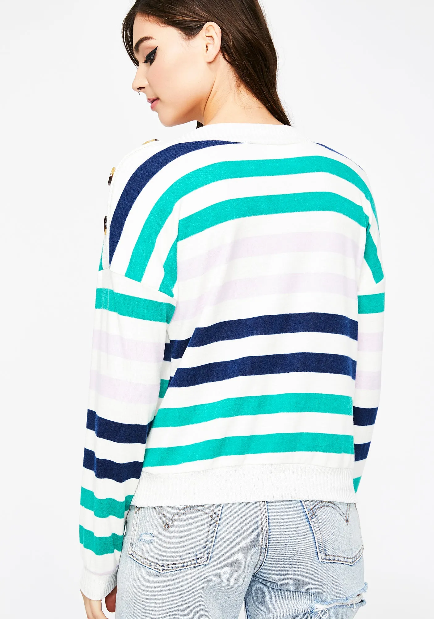 Don't Push My Buttons Stripe Sweater sold by Dolls Kill product image thumbnail 4