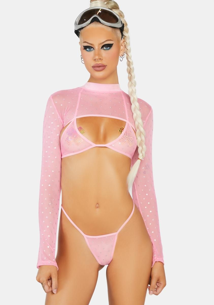 Blinged Out Sheer Lingerie Set sold by Dolls Kill