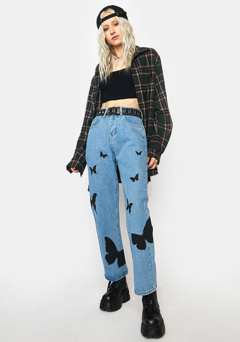 Black Butterfly Jeans sold by Dolls Kill product image thumbnail 3