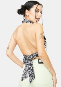 Train Of Thought Collared Crop Top sold by Dolls Kill