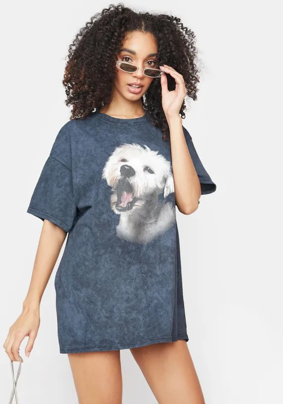 Oversized Acid Wash Terrier Tee sold by Dolls Kill