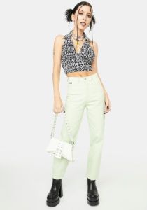 Train Of Thought Collared Crop Top sold by Dolls Kill