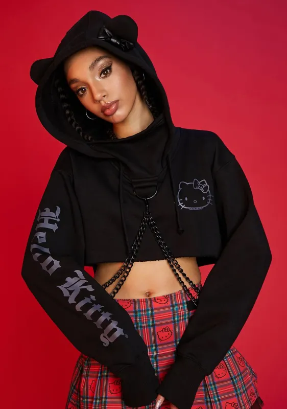 Charming Troublemaker Cropped Hoodie sold by Dolls Kill