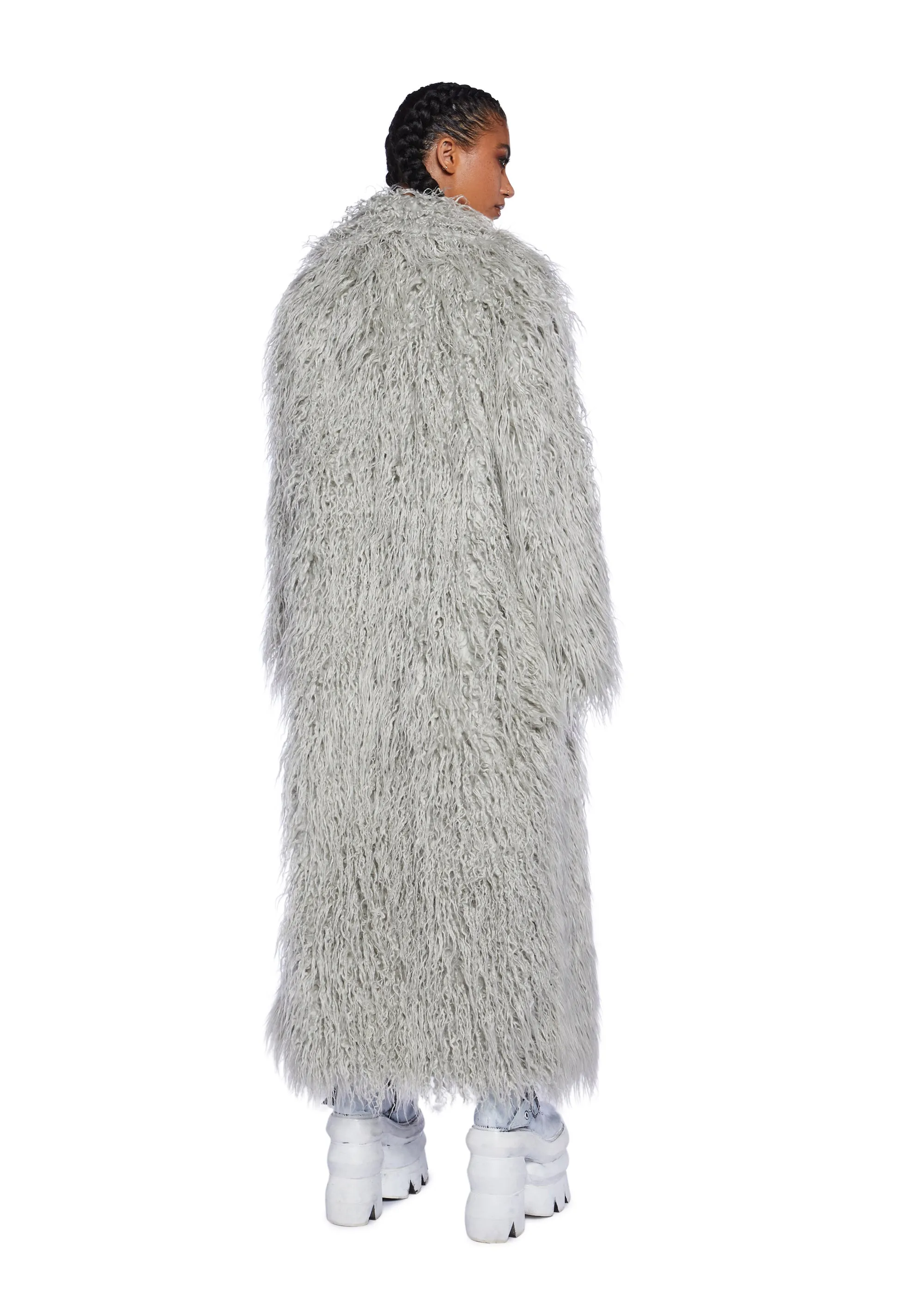 Astro Arctic Faux Fur Coat - Gray sold by Dolls Kill product image thumbnail 4