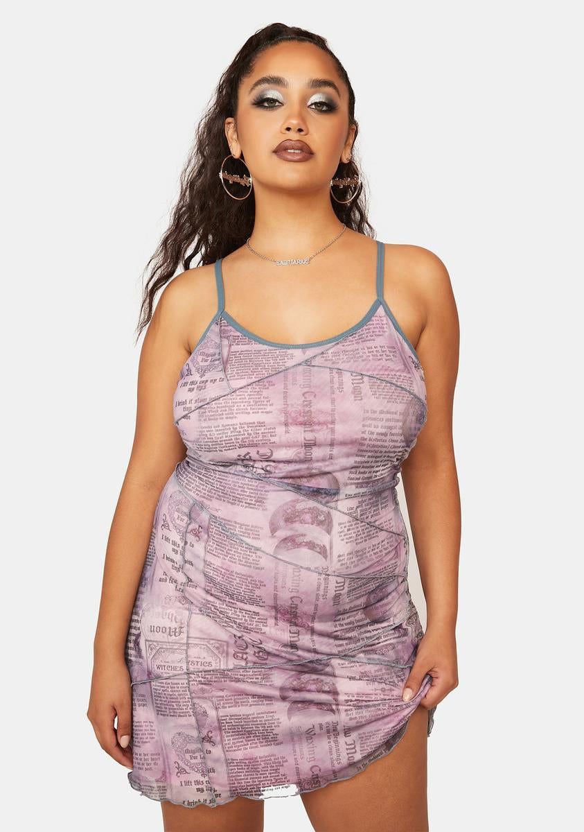 Plus Ask For The Moon Mesh Dress sold by Dolls Kill