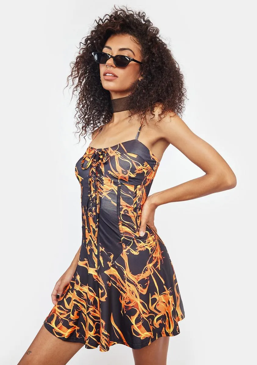 Heart's Ablaze Fit N' Flare Dress sold by Dolls Kill product image thumbnail 2