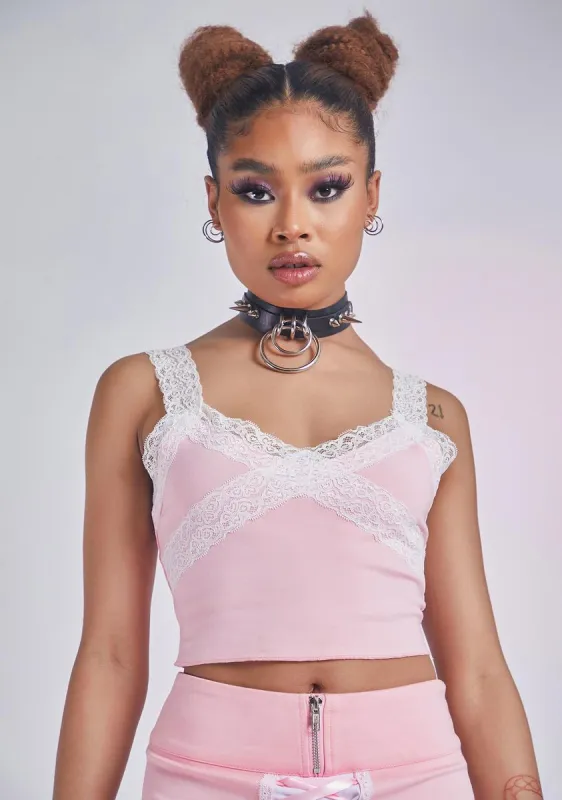 Pixie Haute Embrace Lace Cami Tank sold by Dolls Kill