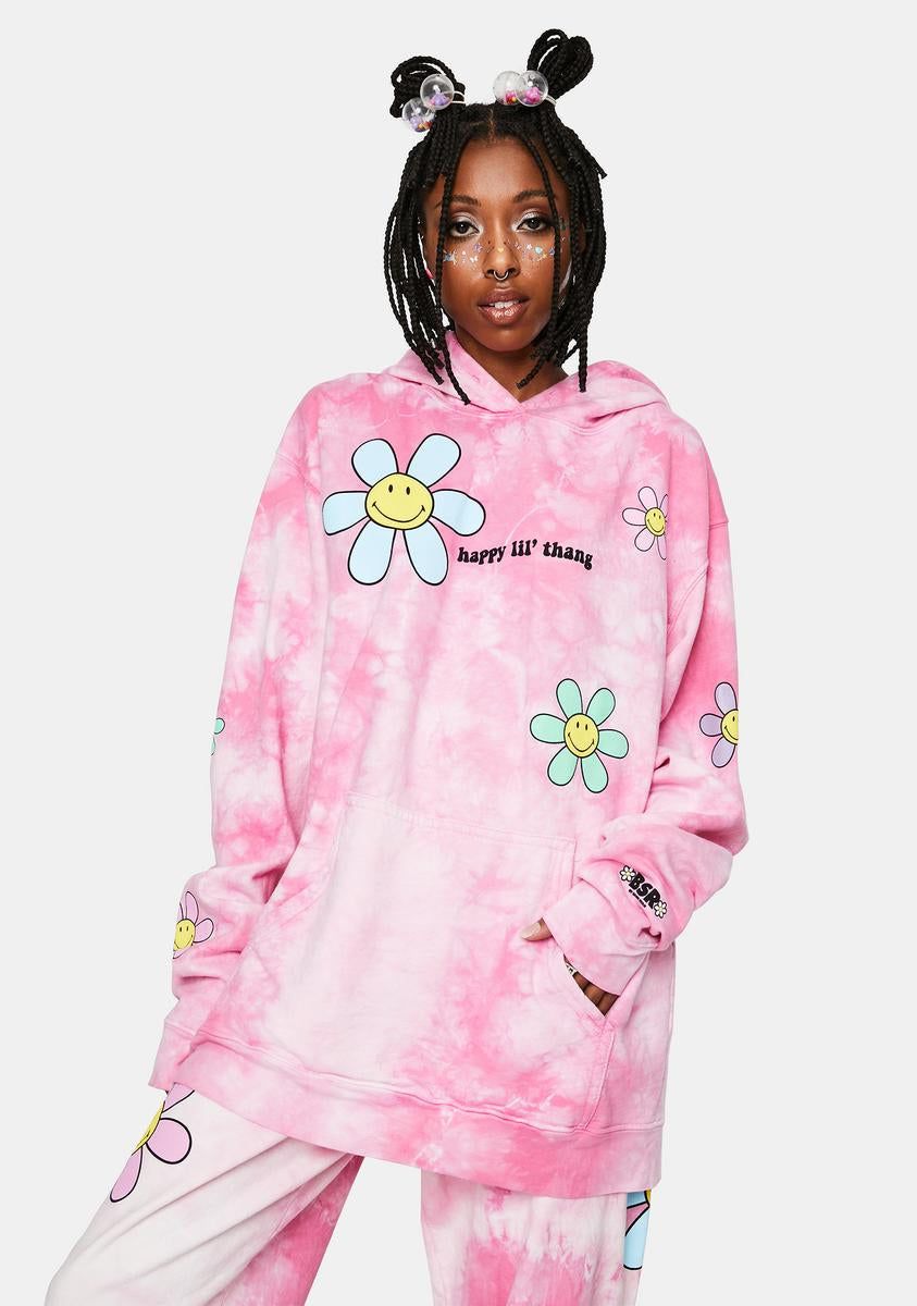 Fuschia Lil Thang Tie Dye Hoodie sold by Dolls Kill