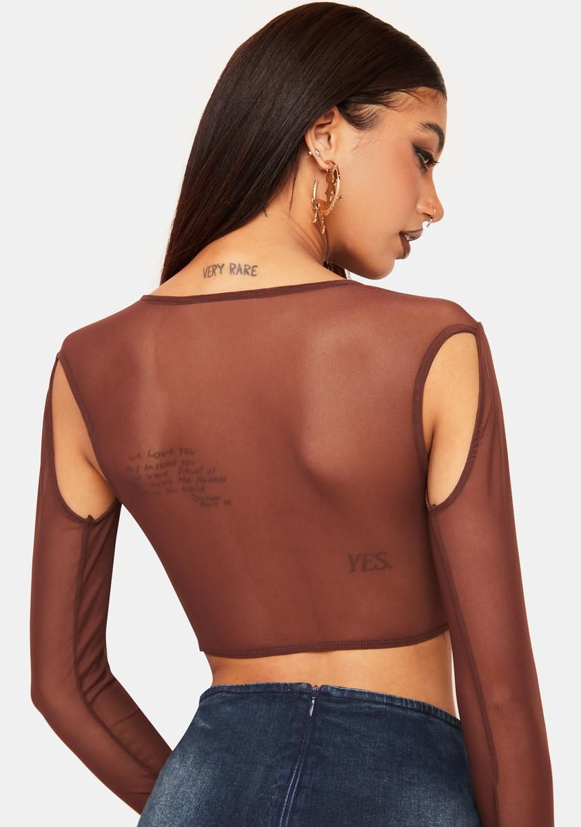 Mocha Serve Some Looks Crop Top sold by Dolls Kill product image thumbnail 4